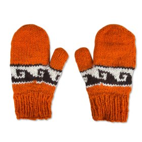 Rękawiczki wełniane z jednym palcem pomarańcz - Feltiness