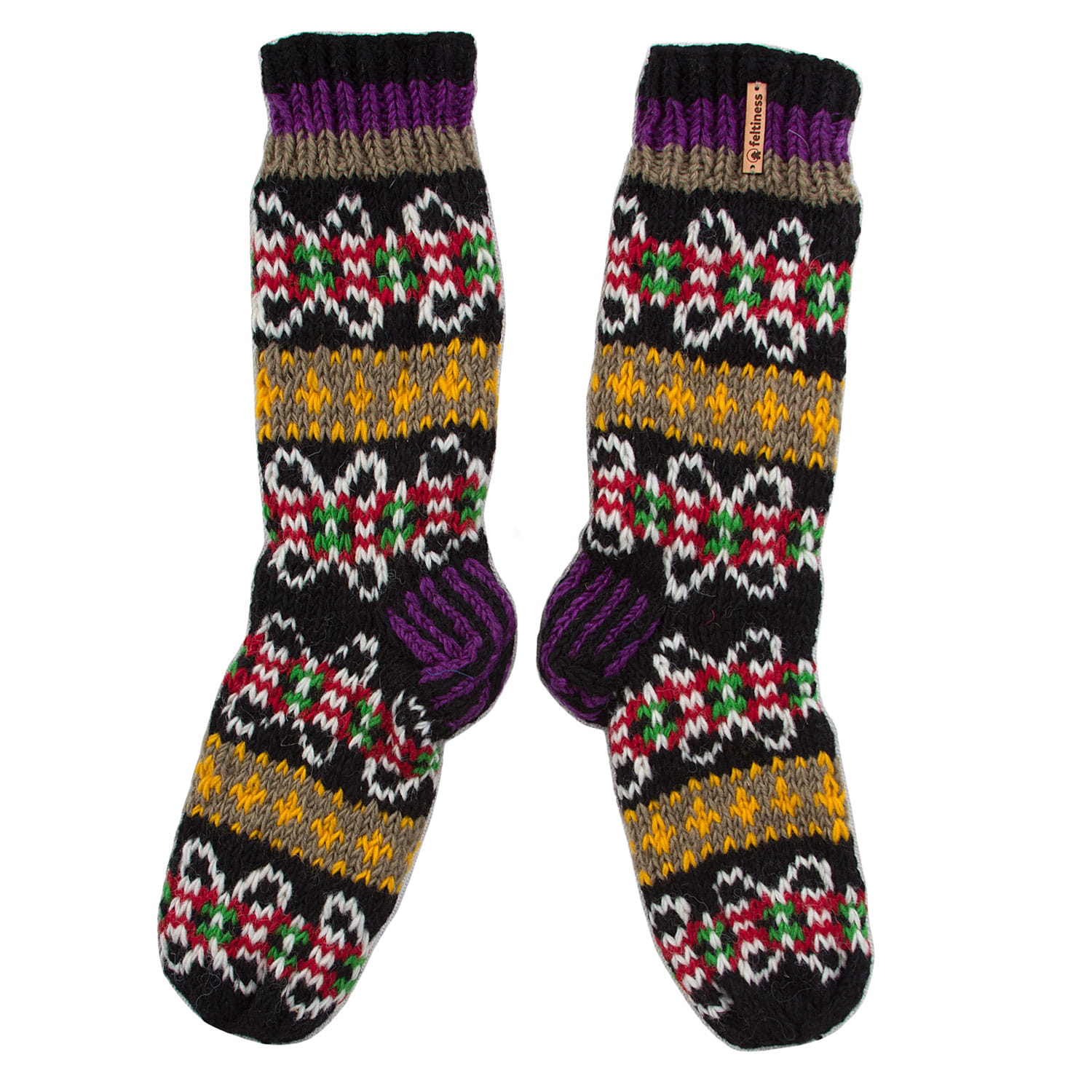 Długie wełniane skarpety kolorowe - obrazek 2