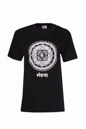 Koszulka Bawełniana Mandala Black - Nepal