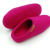 Paputy Różowe - kapcie filcowe z wełny