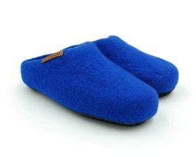 Alternative view of Paputy Niebieskie z podeszwą - kapcie wełniane