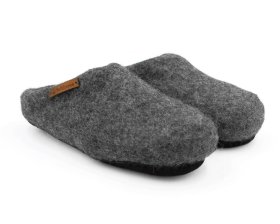 Alternative view of Paputy Natural Dark z podeszwą - kapcie wełniane