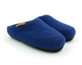 Alternative view of Paputy Granatowe z podeszwą - papcie wełniane