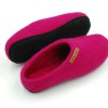 Paputy Różowe z podeszwą - papcie wełniane