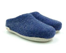 Alternative view of Paputy Granatowe z podeszwą kauczukową - kapcie wełniane