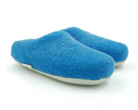 Alternative view of Paputy Lazurowe z podeszwą kauczukową - papcie wełniane