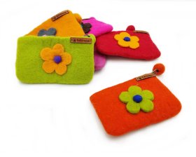 Portfel, futerał z filcu Kolorowy