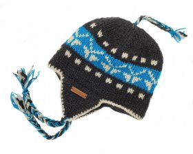 Czapka wełniana z nausznikami granatowa - Feltiness