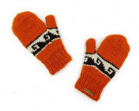 Rękawiczki wełniane z jednym palcem pomarańcz - Feltiness