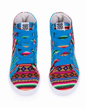 <p><span >Oryginalne buty Inkamos wykonane z kolorowej tkaniny zdobionej tradycyjnymi wzorami kultury Inków.</span></p> Trampki Inkamos Alto Azul, oryginalne buty z Peru - Feltiness