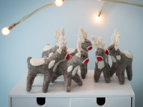 Alternative view of Renifer z filcowanej wełny