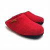 Paputy Czerwone z podeszwą - papcie wełniane - Feltiness