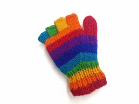 Rękawiczki wełniane z klapką Multikolor - Feltiness