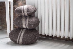 Poduszka wełniana Kamień Brąz XL - Feltiness