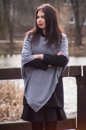 Poncho popielate - Feltiness