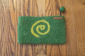 Portfel, piórnik filcowy Zielony - Feltiness