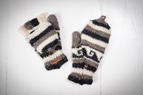 Rękawiczki wełniane z klapką - Feltiness