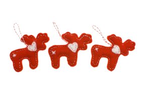 Renifer na choinkę czerwony - Feltiness