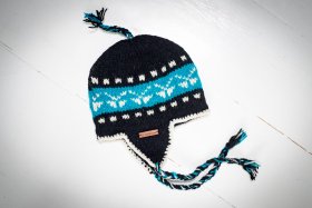 Czapka wełniana z nausznikami granatowa - Feltiness