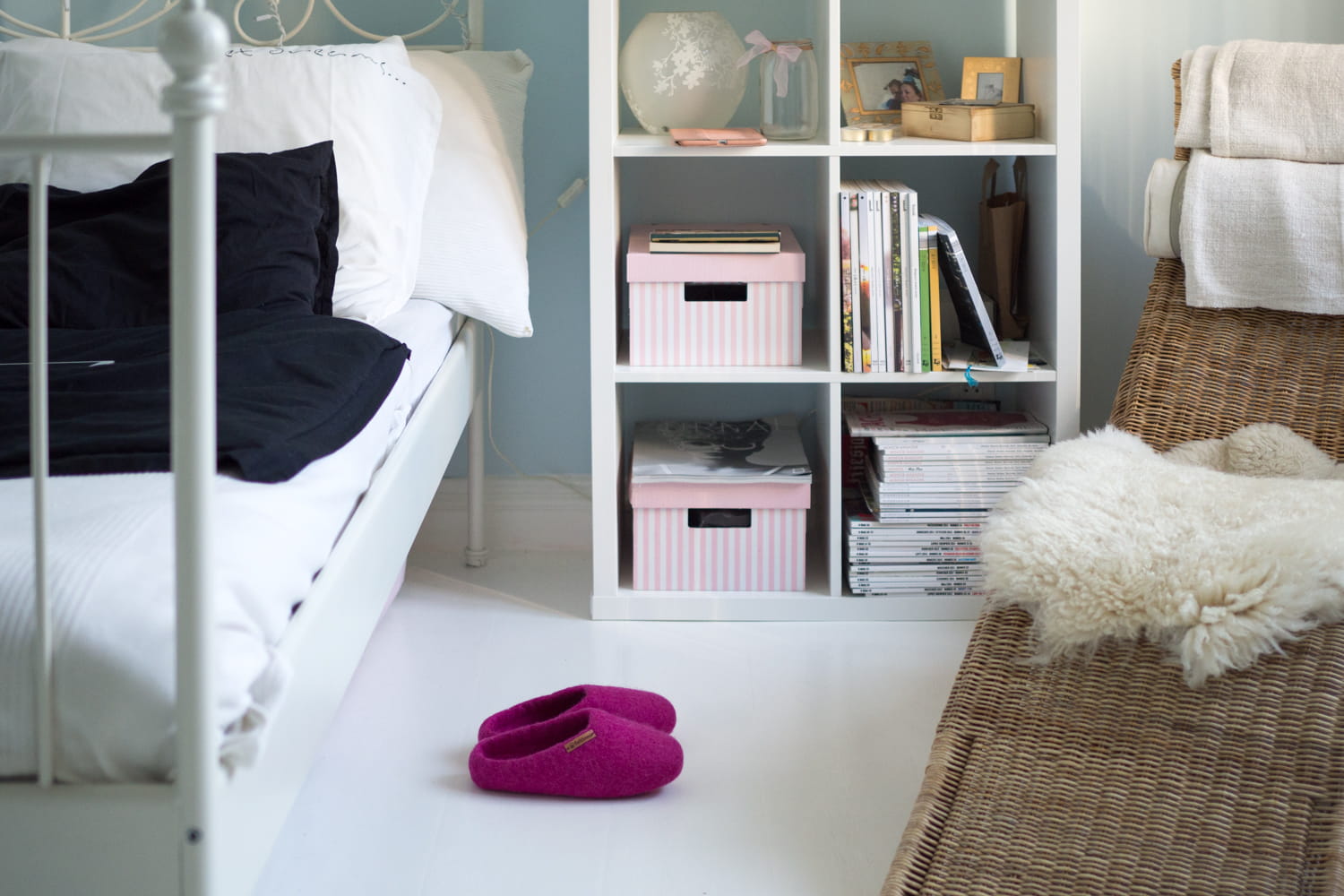 Paputy Różowe z podeszwą - papcie wełniane - obrazek 6