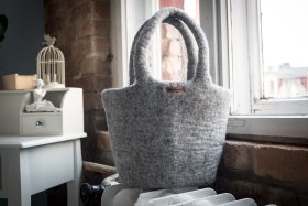 Torba filcowa Popiel - koszyk - Feltiness