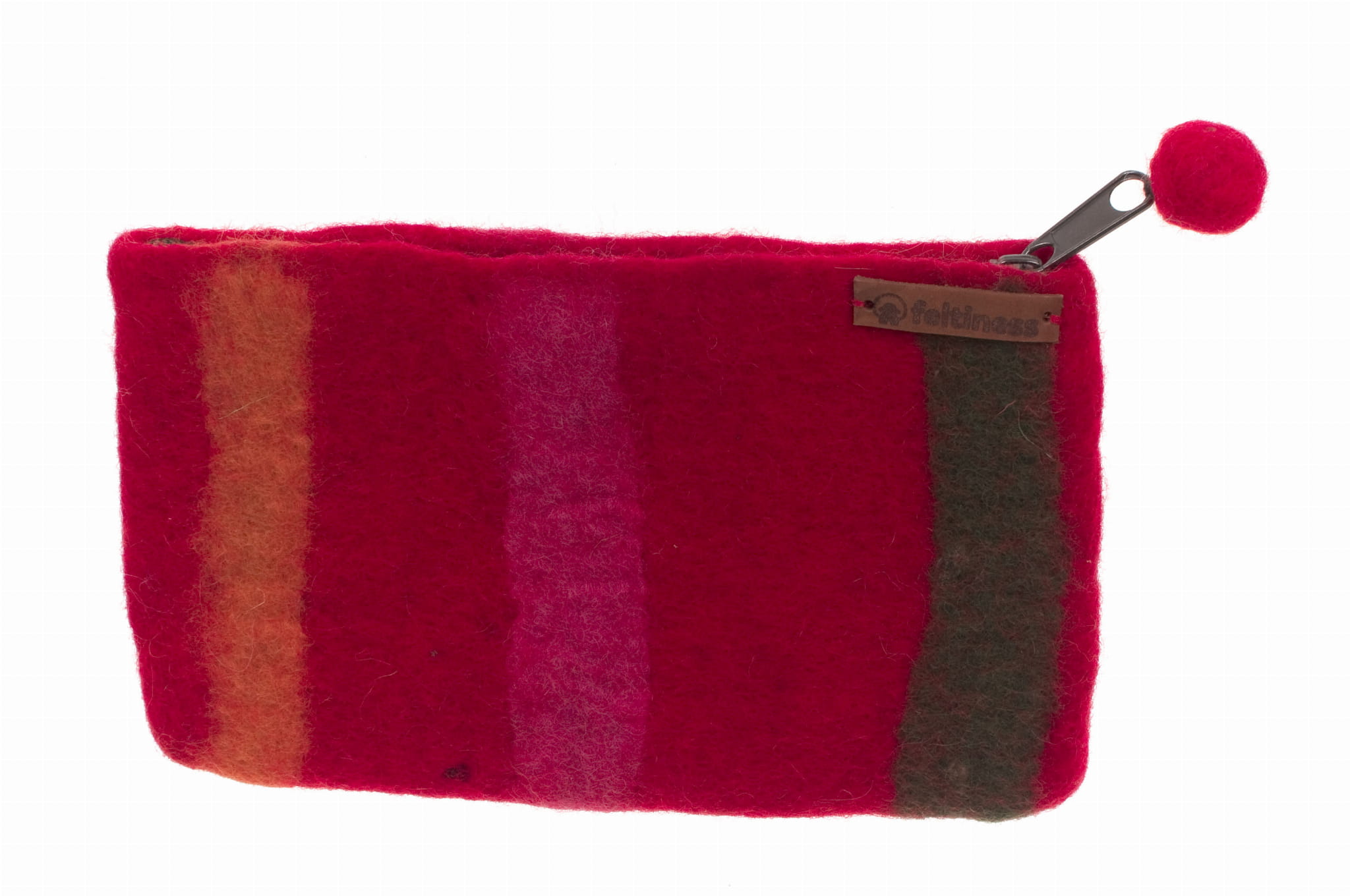 Portfel, piórnik z filcu Czerwony