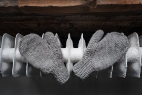 Rękawiczki wełniane jasny popiel - Feltiness