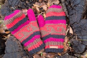 Rękawiczki z wełny bordowe - Feltiness