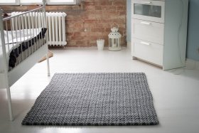 Dywan wełniany Jasny Popiel 160 x 120 cm - Feltiness