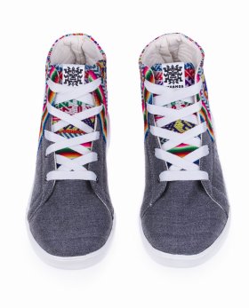 <p><span >Oryginalne buty Inkamos wykonane z kolorowej tkaniny zdobionej tradycyjnymi wzorami kultury Inków.</span></p> Trampki Inkamos Alto Gris, oryginalne buty z Peru - Feltiness