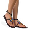 Sandały damskie skórzane Multi Flowers - Feltiness