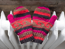 Rękawiczki z wełny bordowe - Feltiness